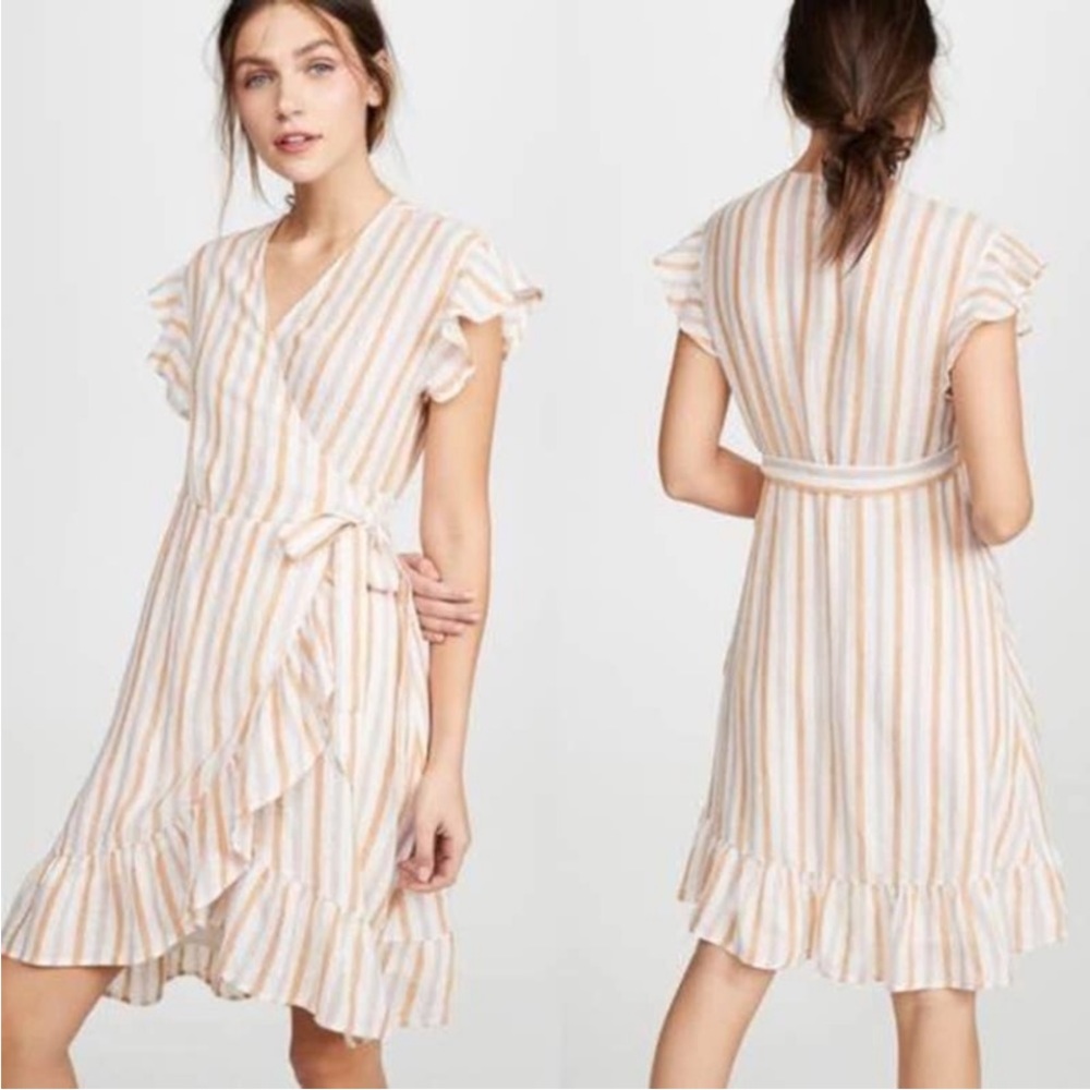 RAILS dress Brigitte Amber Cream & Orange Striped Wrap